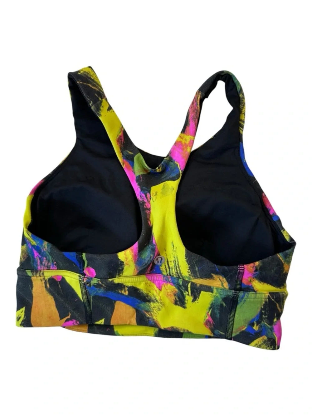 Lululemon Wunder Train Longline Bra Medium Support Undertone Black Multi Size 8